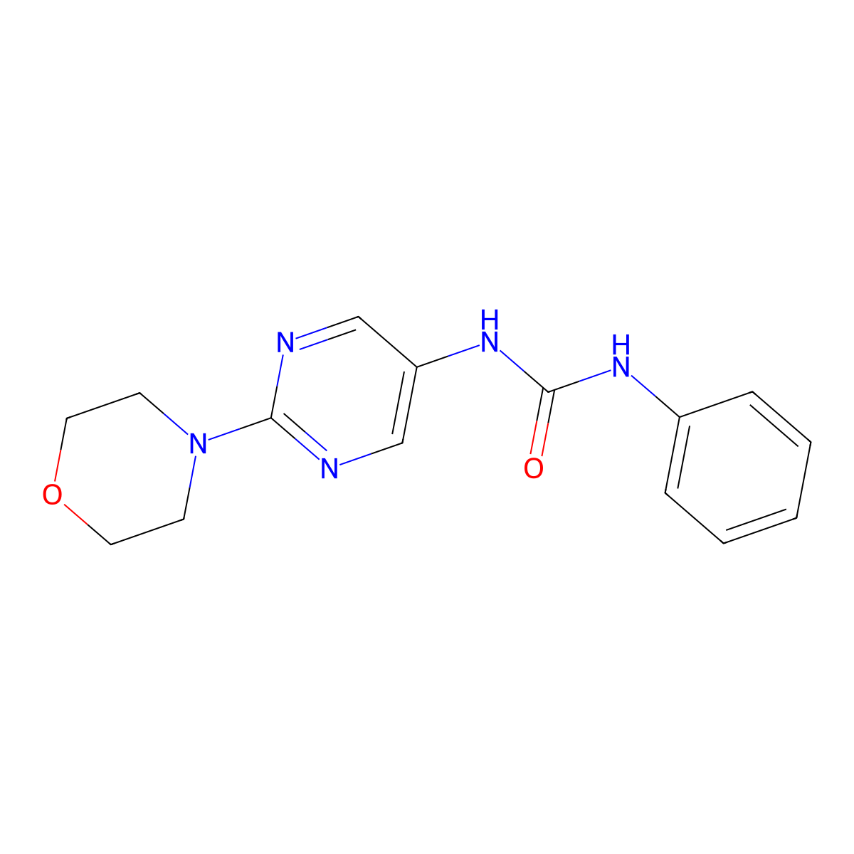 1-(2-Morpholinopyrimidin-5-yl)-3-phenylurea molecular structure, CAS 1396791-15-3