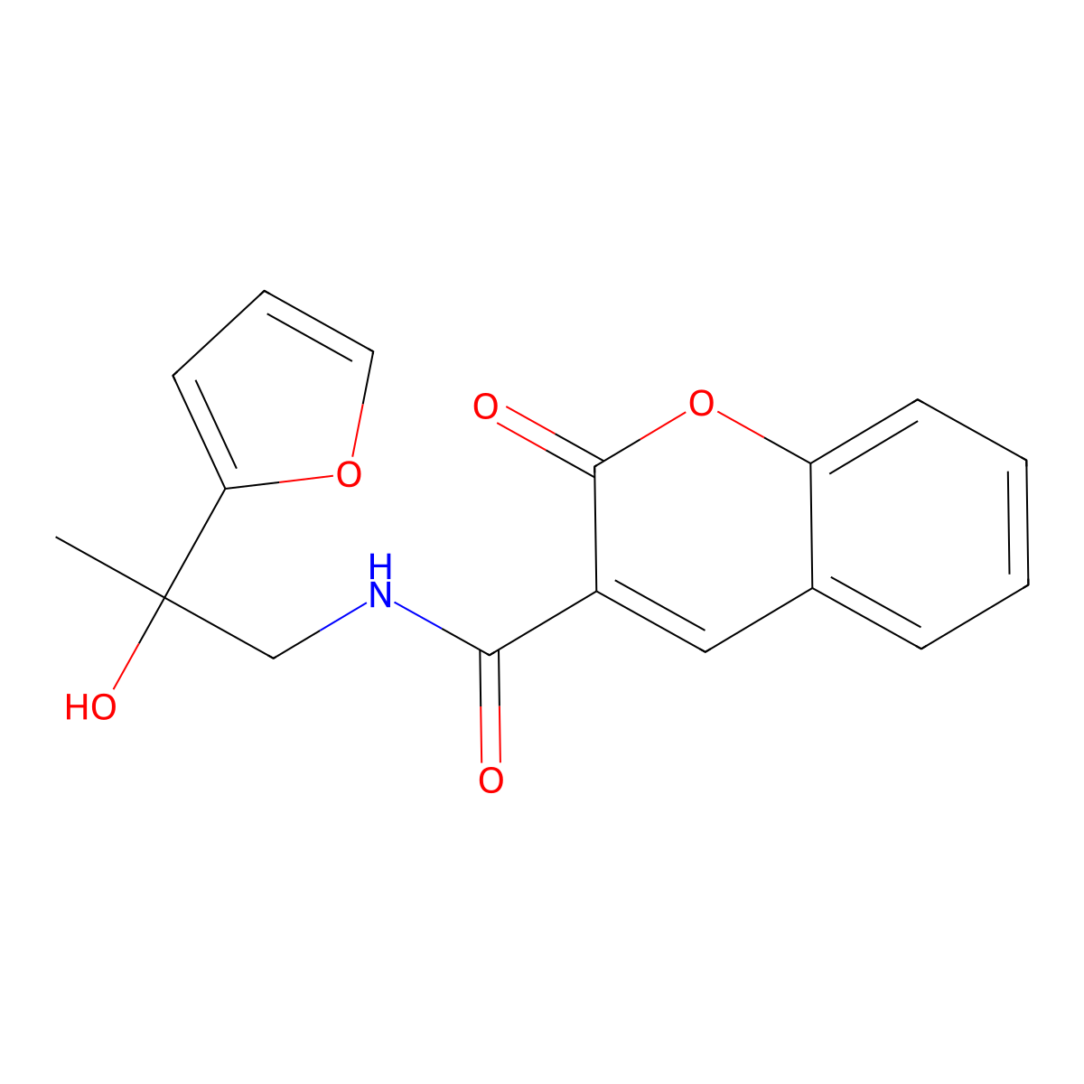 N-(2-(furan-2-yl)-2-hydroxypropyl)-2-oxo-2H-chromene-3-carboxamide molecular structure, CAS 1396791-16-4
