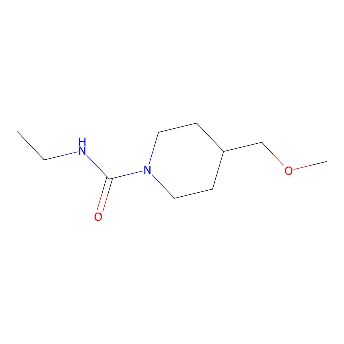 N-ethyl-4-(methoxymethyl)piperidine-1-carboxamide molecular structure, CAS 1396791-20-0