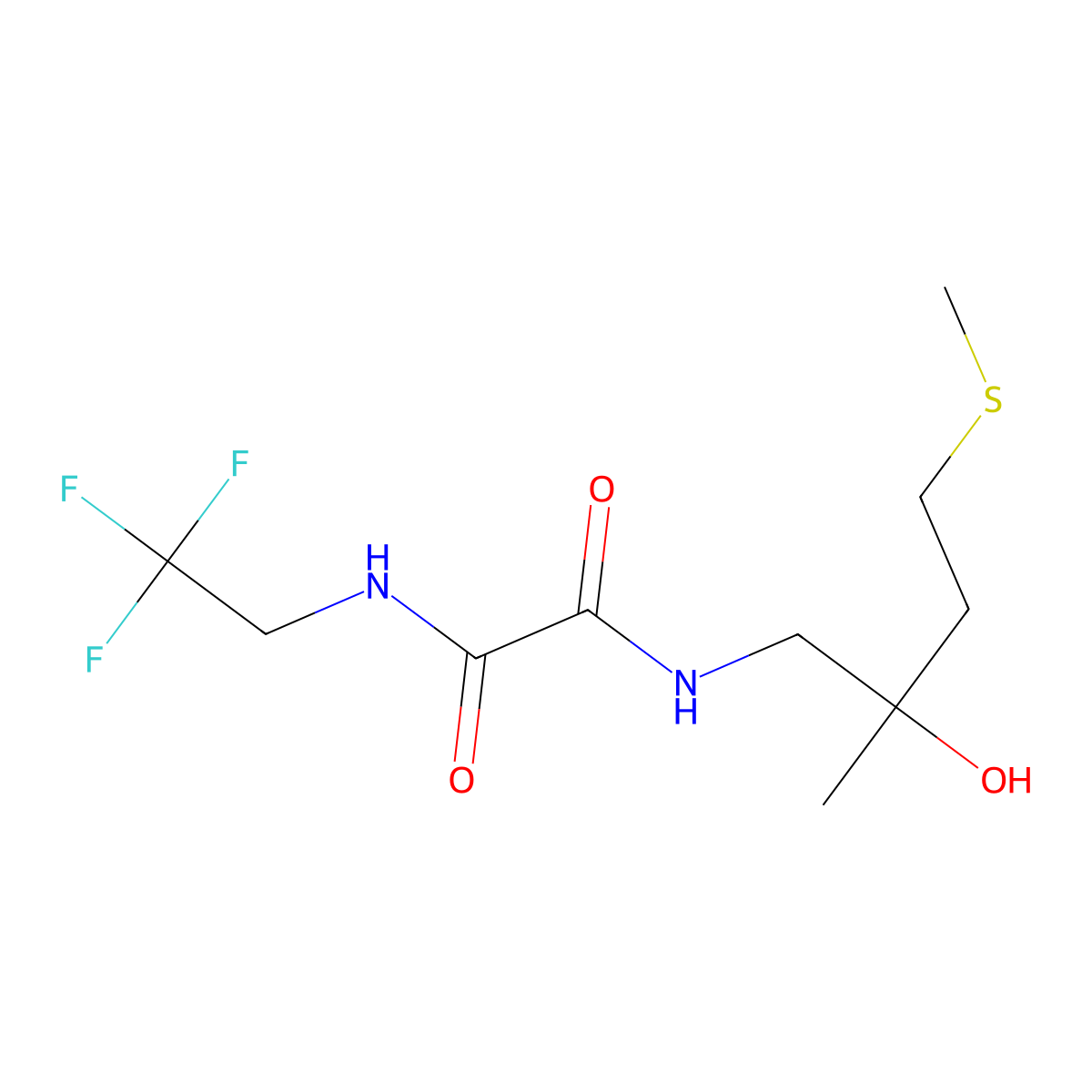 N1-(2-hydroxy-2-methyl-4-(methylthio)butyl)-N2-(2,2,2-trifluoroethyl)oxalamide molecular structure, CAS 1396791-23-3
