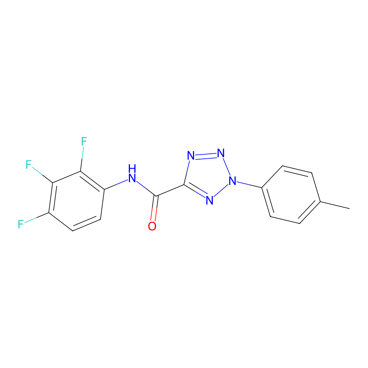 2-(p-tolyl)-N-(2,3,4-trifluorophenyl)-2H-tetrazole-5-carboxamide molecular structure, CAS 1396791-34-6