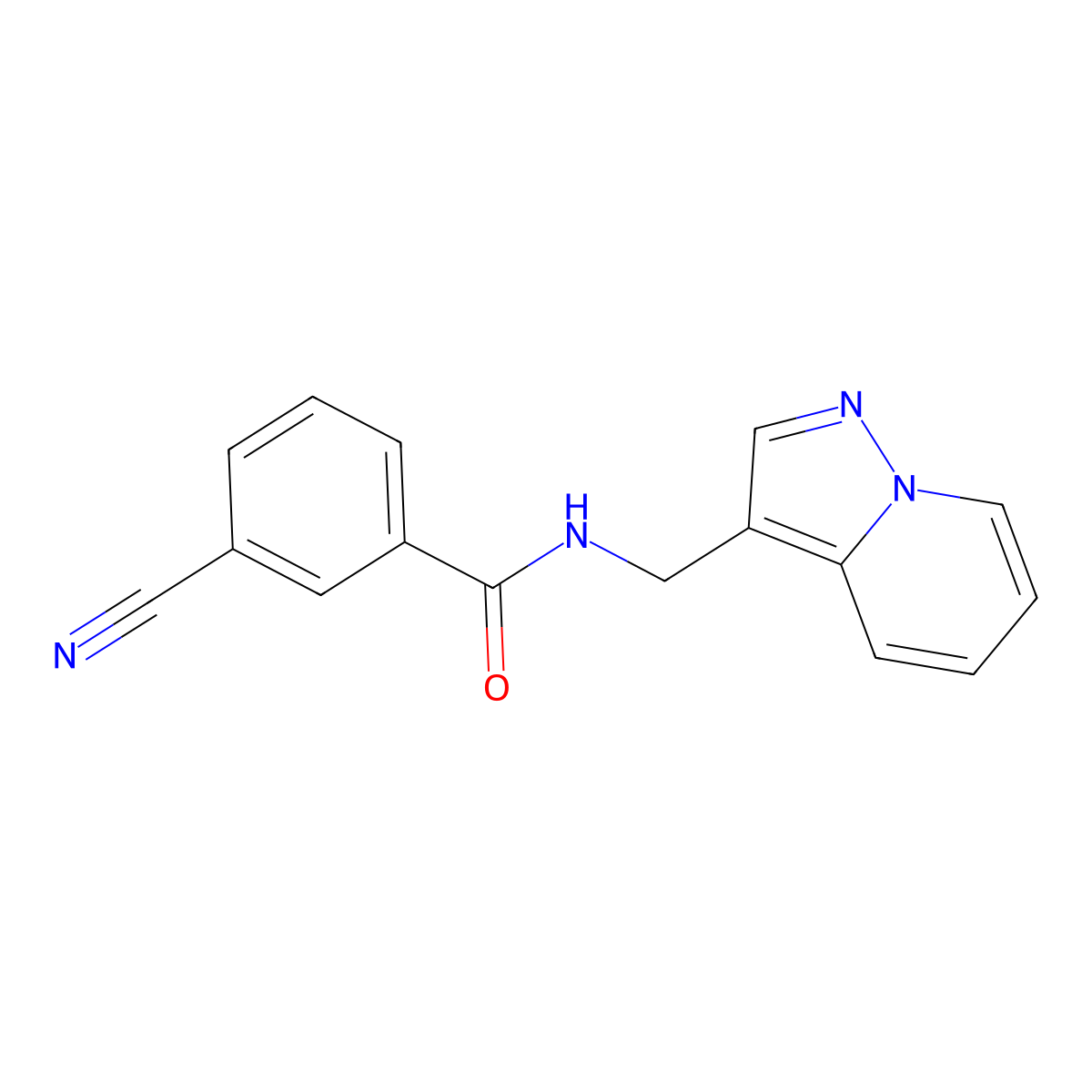 3-cyano-N-(pyrazolo[1,5-a]pyridin-3-ylmethyl)benzamide molecular structure, CAS 1396791-45-9