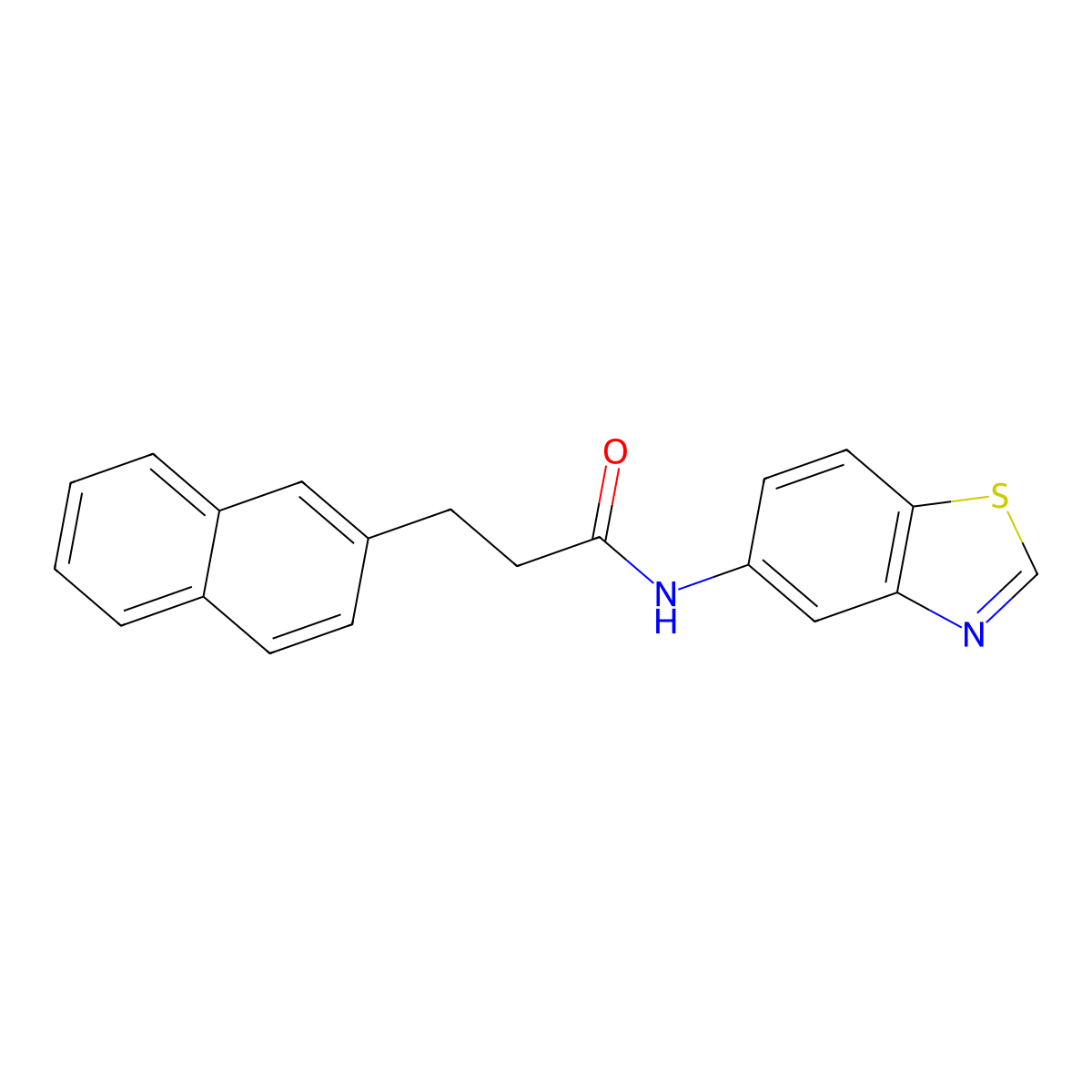 N-(benzo[d]thiazol-5-yl)-3-(naphthalen-2-yl)propanamide molecular structure, CAS 1396791-47-1