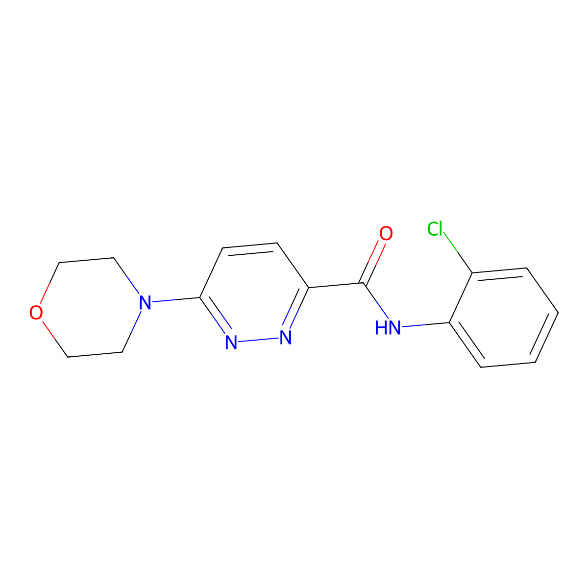 N-(2-chlorophenyl)-6-morpholinopyridazine-3-carboxamide molecular structure, CAS 1396791-84-6