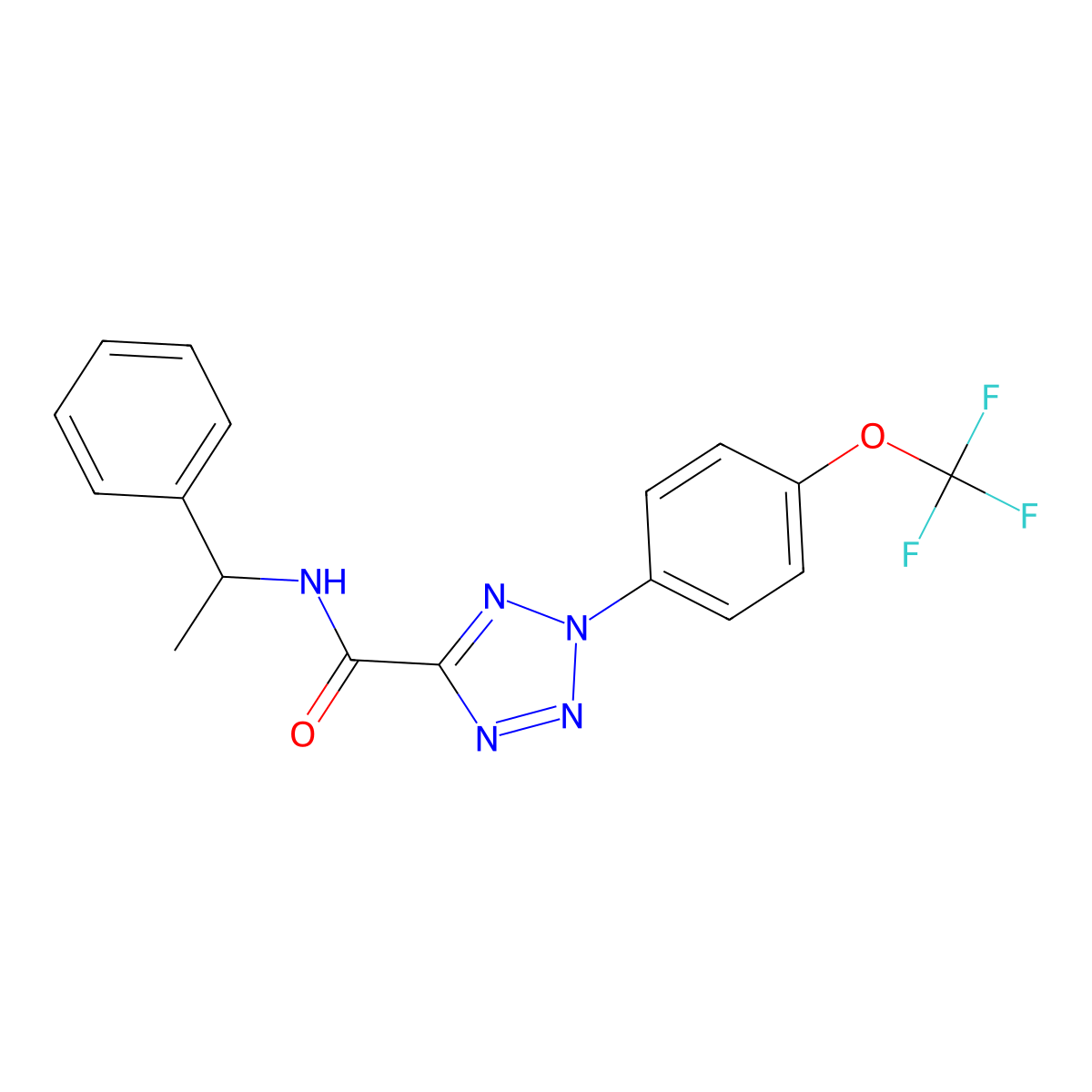 N-(1-phenylethyl)-2-[4-(trifluoromethoxy)phenyl]-2H-1,2,3,4-tetrazole-5-carboxamide molecular structure, CAS 1396791-91-5