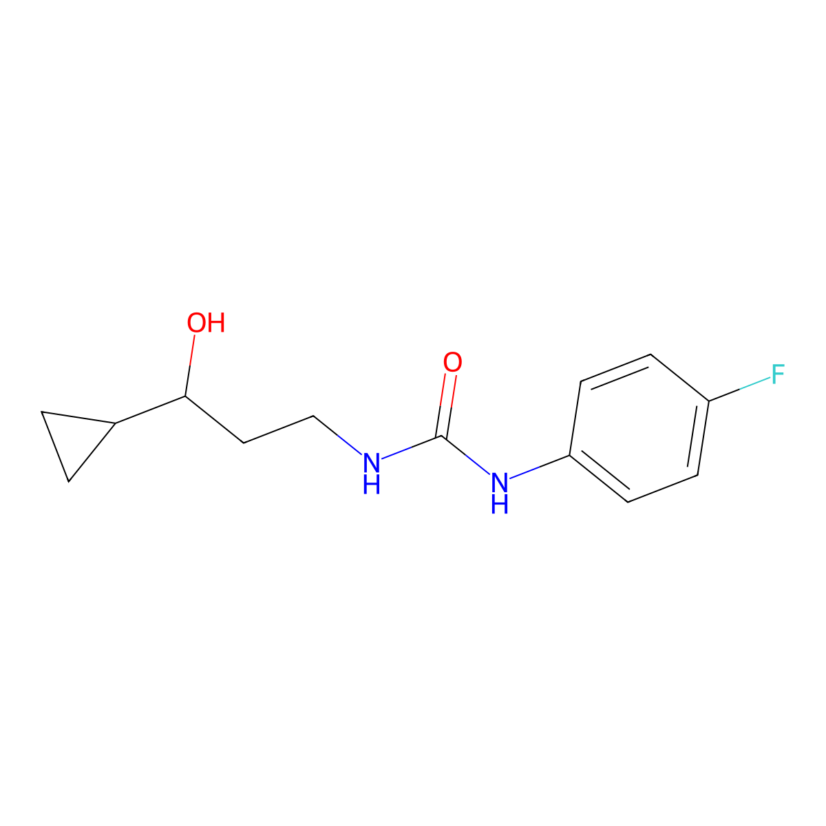 1-(3-Cyclopropyl-3-hydroxypropyl)-3-(4-fluorophenyl)urea molecular structure, CAS 1396791-97-1
