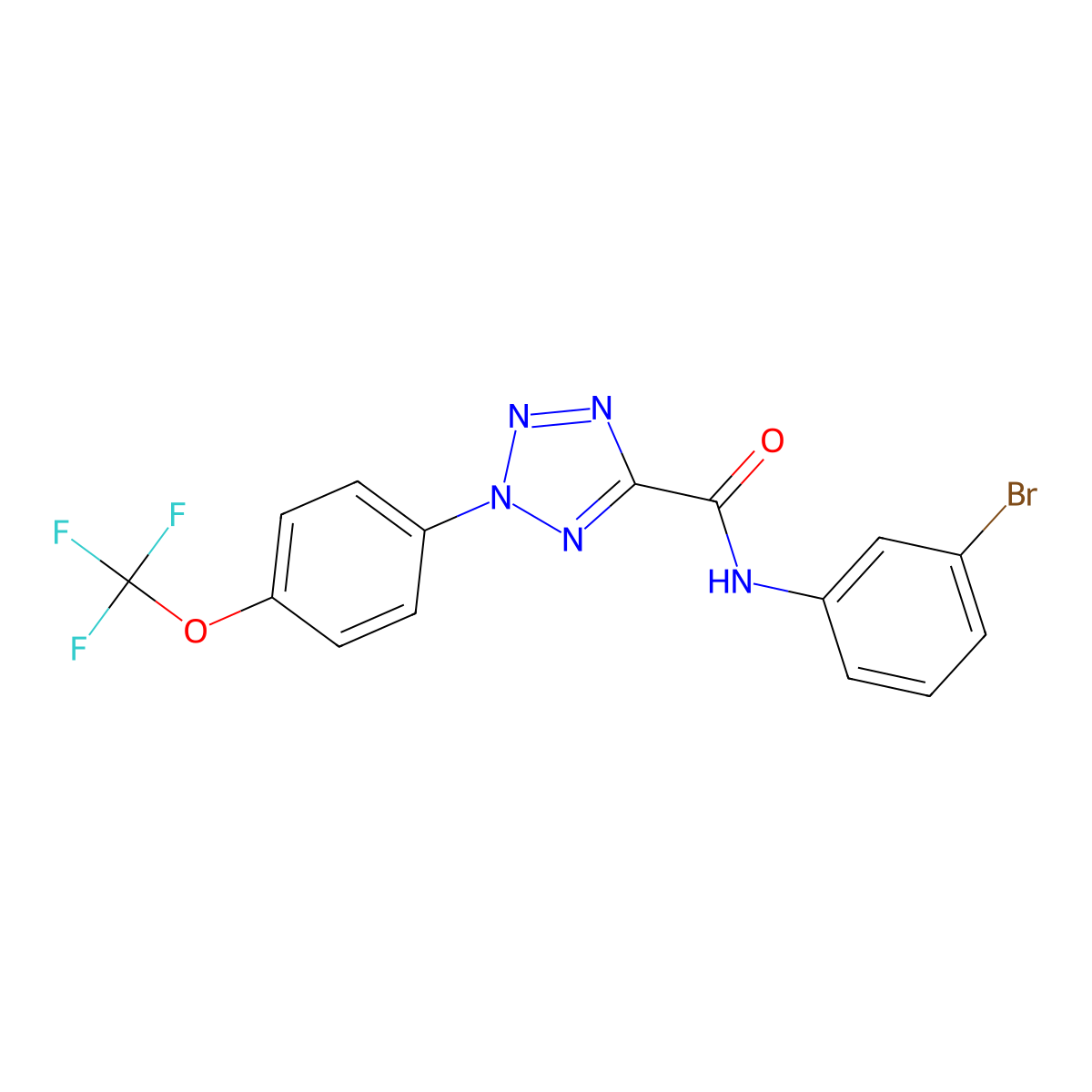 N-(3-bromophenyl)-2-(4-(trifluoromethoxy)phenyl)-2H-tetrazole-5-carboxamide molecular structure, CAS 1396791-99-3
