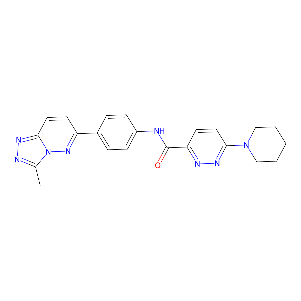 N-(4-(3-methyl-[1,2,4]triazolo[4,3-b]pyridazin-6-yl)phenyl)-6-(piperidin-1-yl)pyridazine-3-carboxamide molecular structure, CAS 1396792-01-0