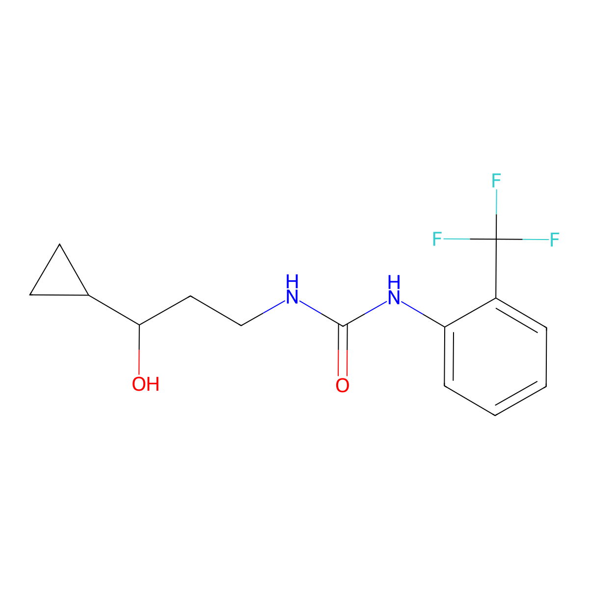 1-(3-Cyclopropyl-3-hydroxypropyl)-3-(2-(trifluoromethyl)phenyl)urea molecular structure, CAS 1396792-02-1