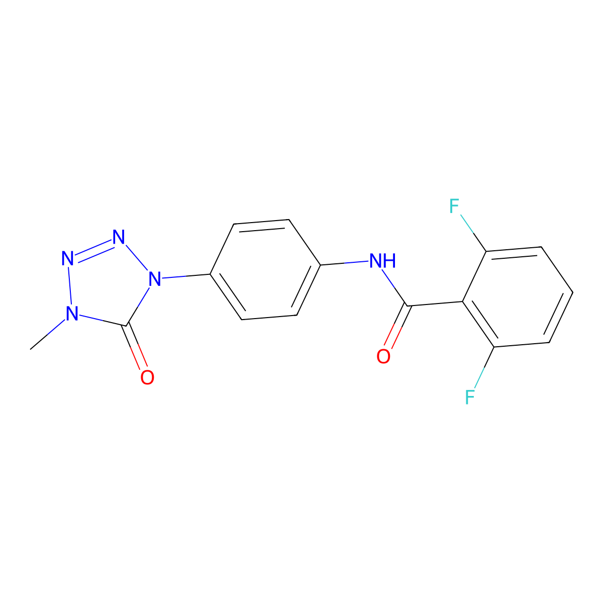 2,6-difluoro-N-(4-(4-methyl-5-oxo-4,5-dihydro-1H-tetrazol-1-yl)phenyl)benzamide molecular structure, CAS 1396792-18-9
