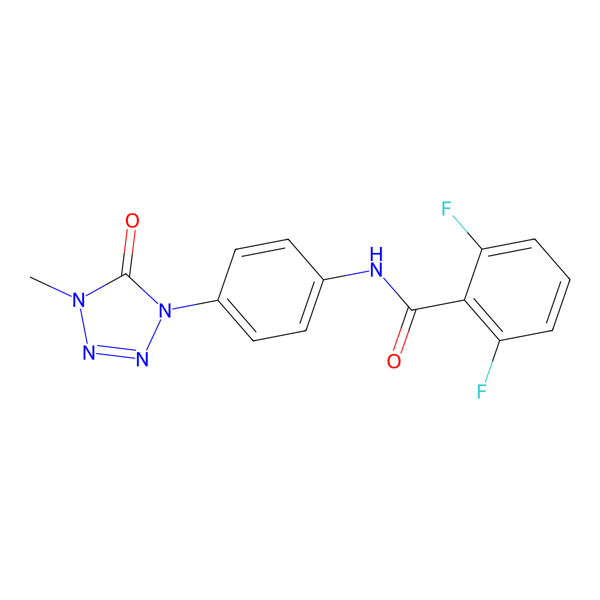 2,6-difluoro-N-(4-(4-methyl-5-oxo-4,5-dihydro-1H-tetrazol-1-yl)phenyl)benzamide molecular structure, CAS 1396792-18-9