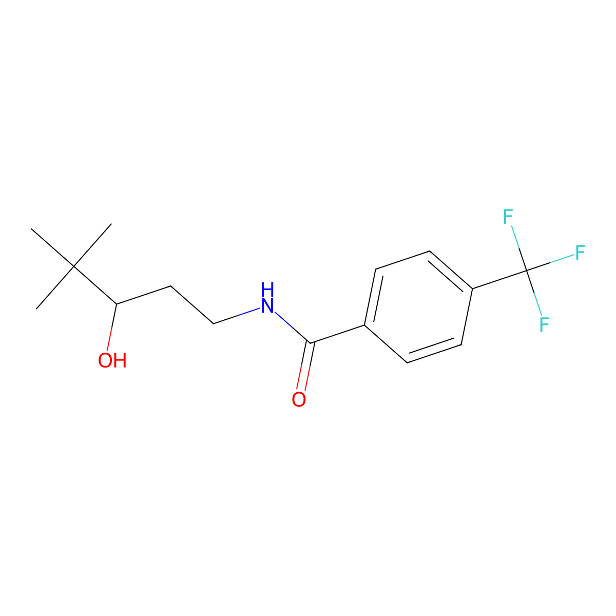 N-(3-hydroxy-4,4-dimethylpentyl)-4-(trifluoromethyl)benzamide molecular structure, CAS 1396792-19-0