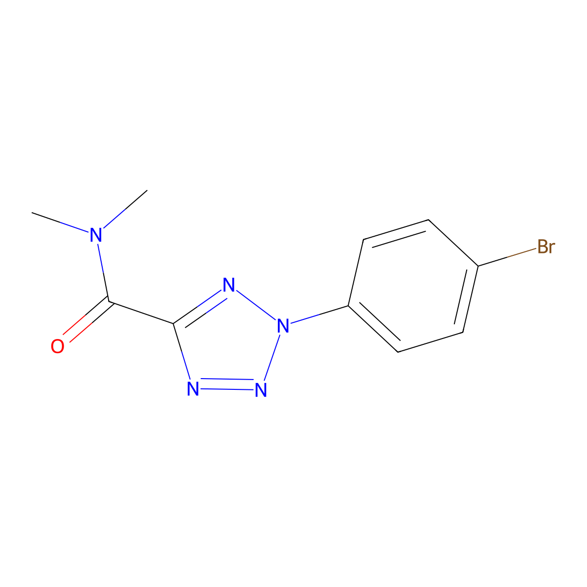 2-(4-bromophenyl)-N,N-dimethyl-2H-tetrazole-5-carboxamide molecular structure, CAS 1396792-22-5