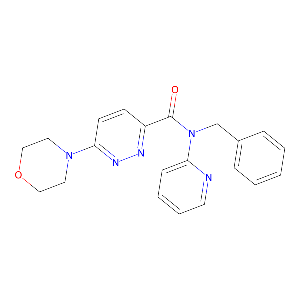 N-benzyl-6-morpholino-N-(pyridin-2-yl)pyridazine-3-carboxamide molecular structure, CAS 1396792-25-8