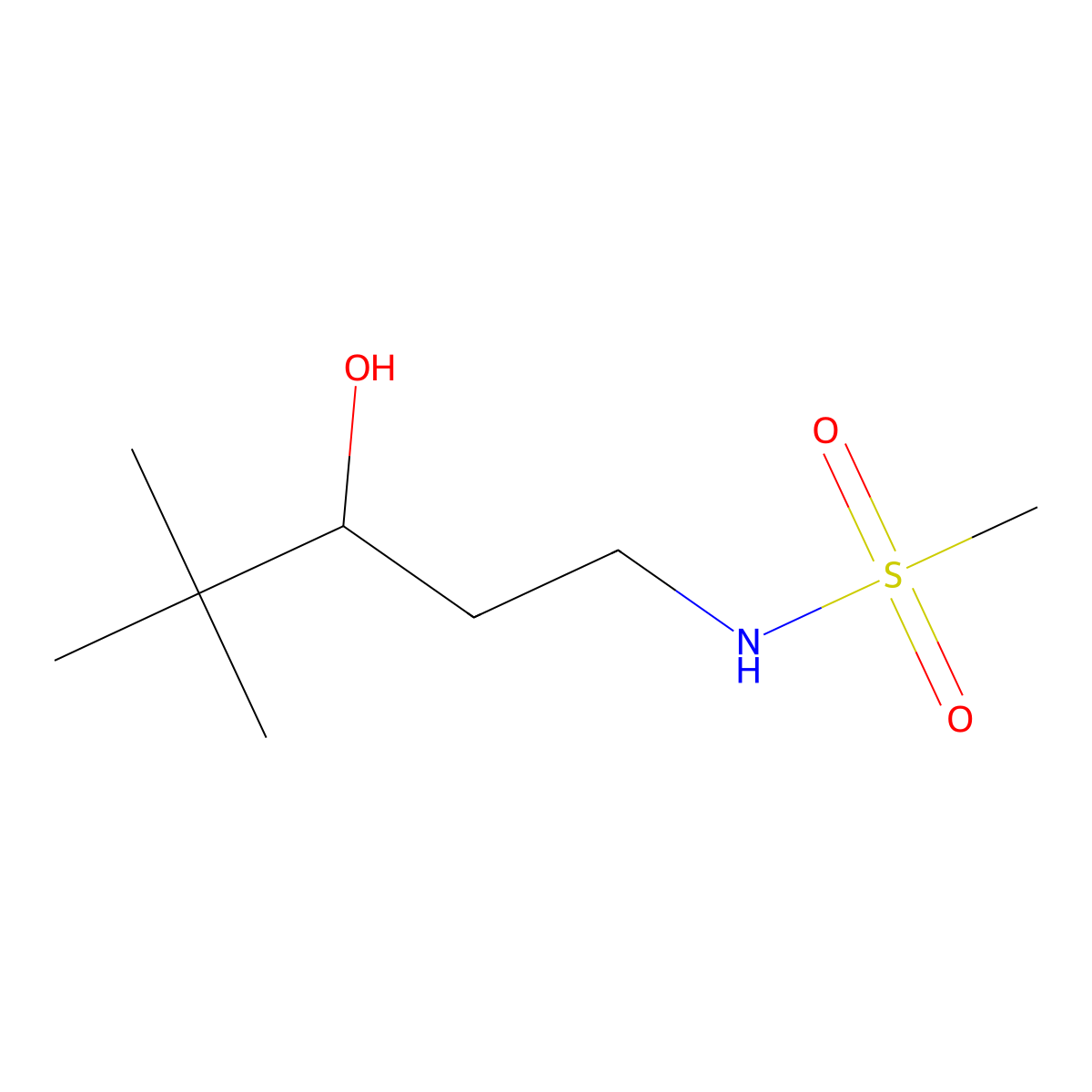 N-(3-hydroxy-4,4-dimethylpentyl)methanesulfonamide molecular structure, CAS 1396792-26-9