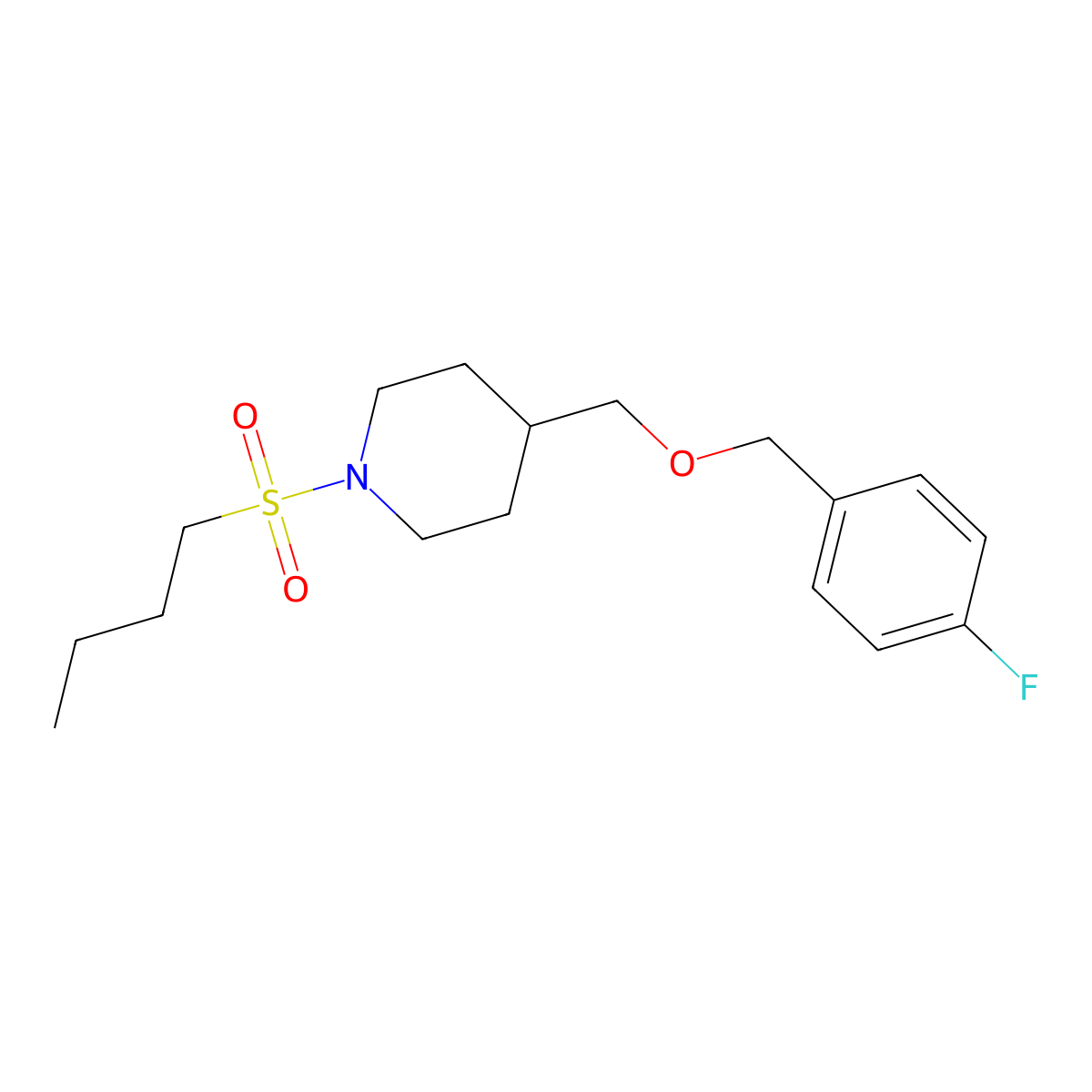 1-(Butylsulfonyl)-4-(((4-fluorobenzyl)oxy)methyl)piperidine molecular structure, CAS 1396792-27-0