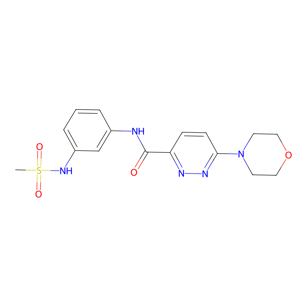 N-(3-methanesulfonamidophenyl)-6-(morpholin-4-yl)pyridazine-3-carboxamide molecular structure, CAS 1396792-37-2