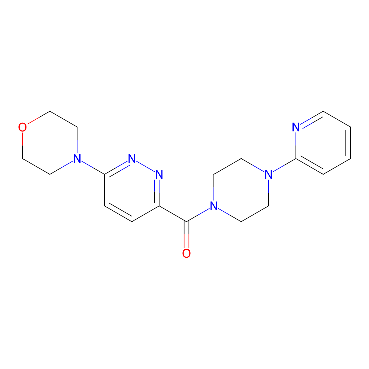(6-Morpholinopyridazin-3-yl)(4-(pyridin-2-yl)piperazin-1-yl)methanone molecular structure, CAS 1396792-47-4