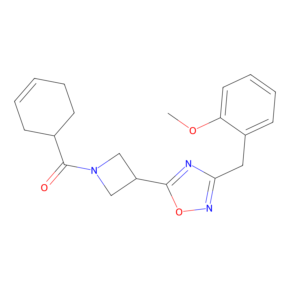 Cyclohex-3-en-1-yl(3-(3-(2-methoxybenzyl)-1,2,4-oxadiazol-5-yl)azetidin-1-yl)methanone molecular structure, CAS 1396792-55-4