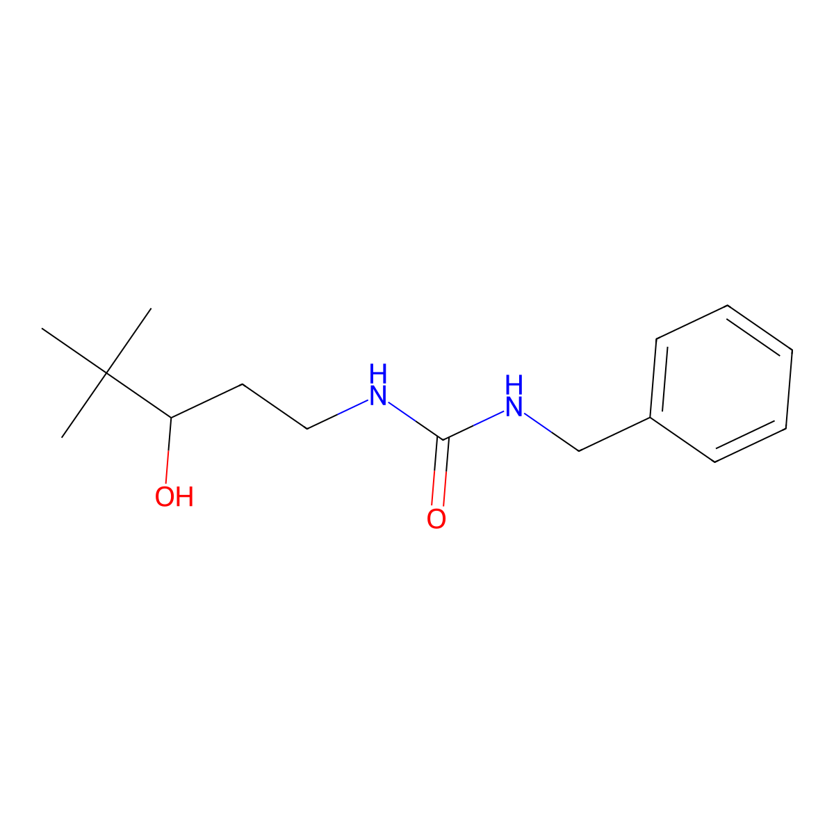 1-Benzyl-3-(3-hydroxy-4,4-dimethylpentyl)urea molecular structure, CAS 1396792-63-4