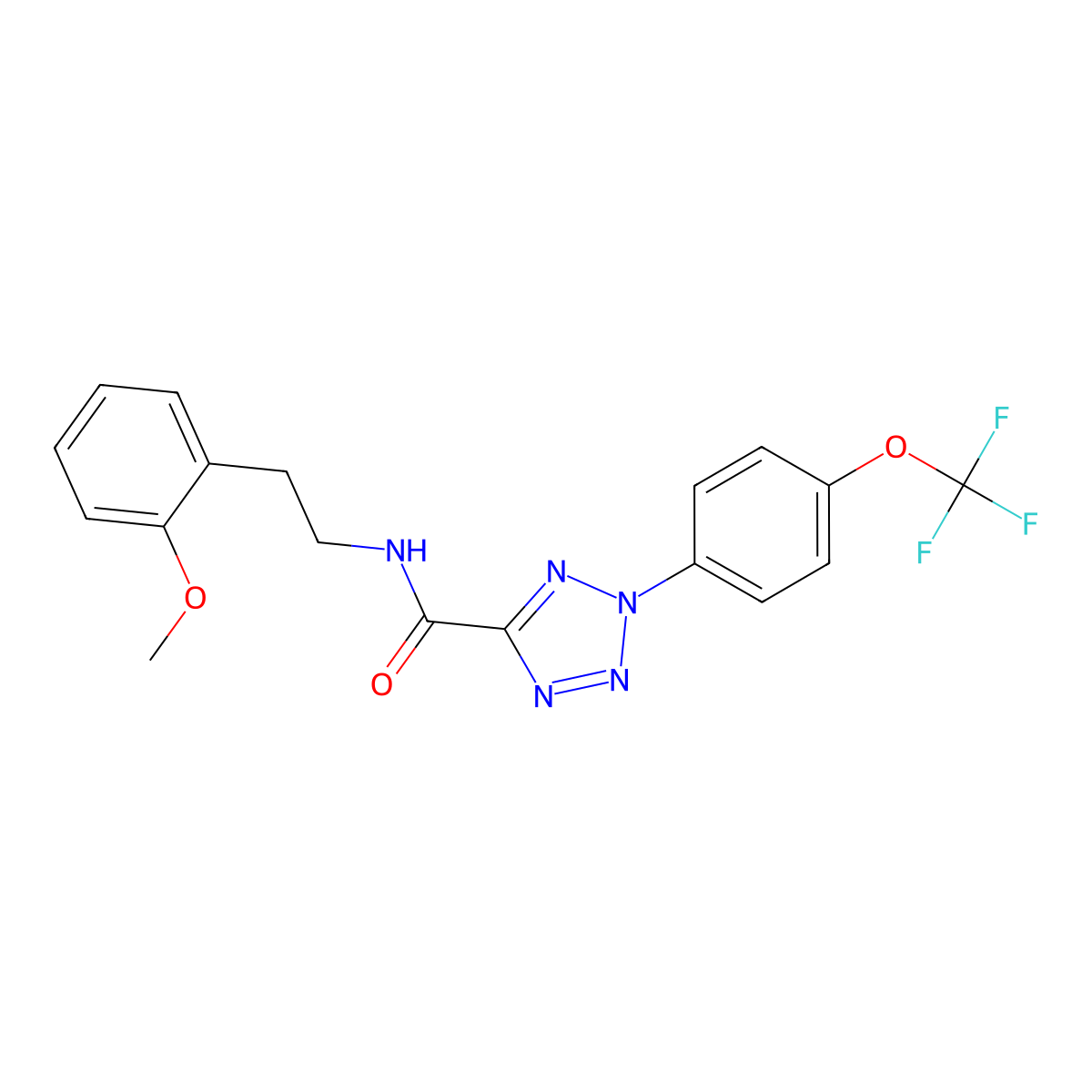 N-(2-methoxyphenethyl)-2-(4-(trifluoromethoxy)phenyl)-2H-tetrazole-5-carboxamide molecular structure, CAS 1396792-86-1