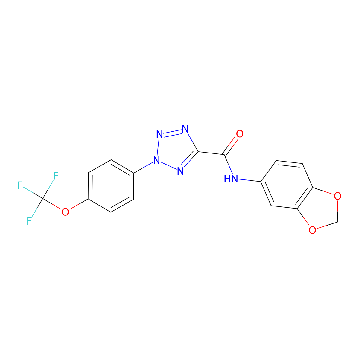 N-(benzo[d][1,3]dioxol-5-yl)-2-(4-(trifluoromethoxy)phenyl)-2H-tetrazole-5-carboxamide molecular structure, CAS 1396792-92-9