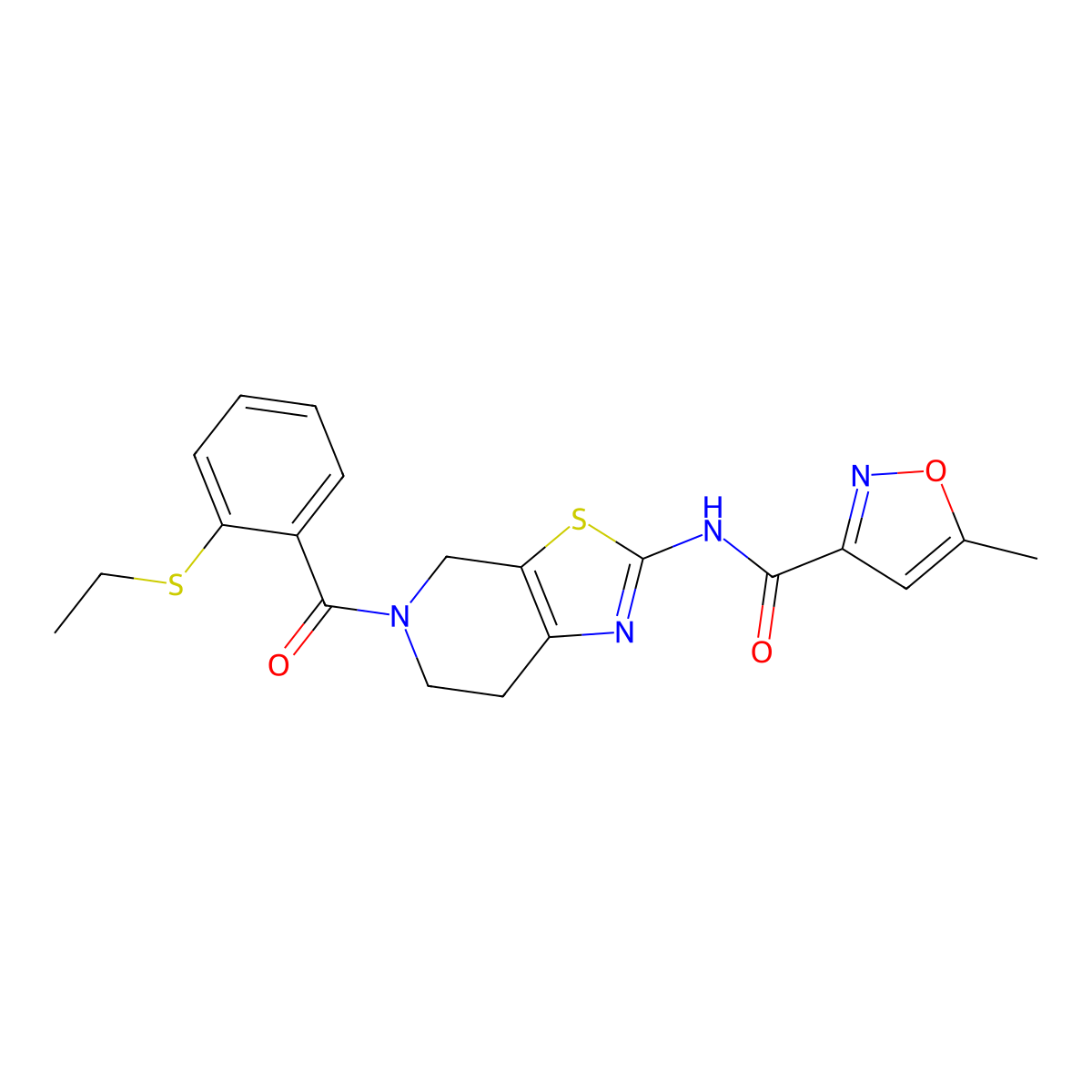 N-(5-(2-(ethylthio)benzoyl)-4,5,6,7-tetrahydrothiazolo[5,4-c]pyridin-2-yl)-5-methylisoxazole-3-carboxamide molecular structure, CAS 1396793-00-2