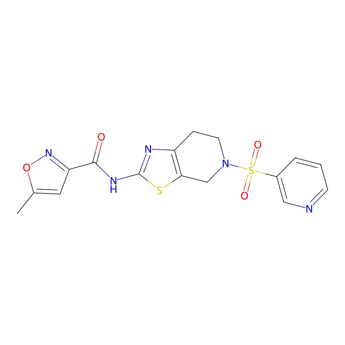 5-methyl-N-(5-(pyridin-3-ylsulfonyl)-4,5,6,7-tetrahydrothiazolo[5,4-c]pyridin-2-yl)isoxazole-3-carboxamide molecular structure, CAS 1396793-07-9