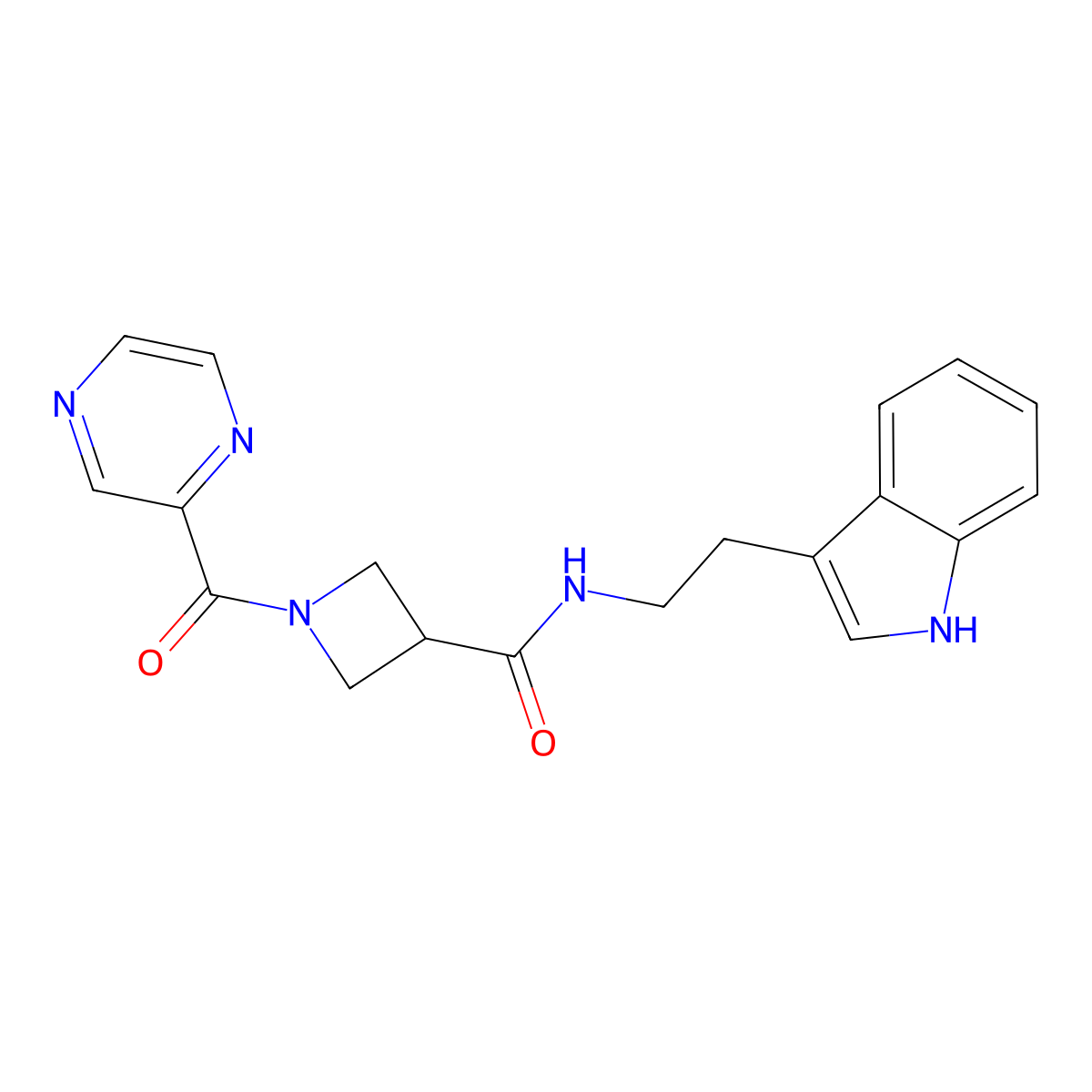 N-[2-(1H-indol-3-yl)ethyl]-1-(pyrazine-2-carbonyl)azetidine-3-carboxamide molecular structure, CAS 1396793-08-0