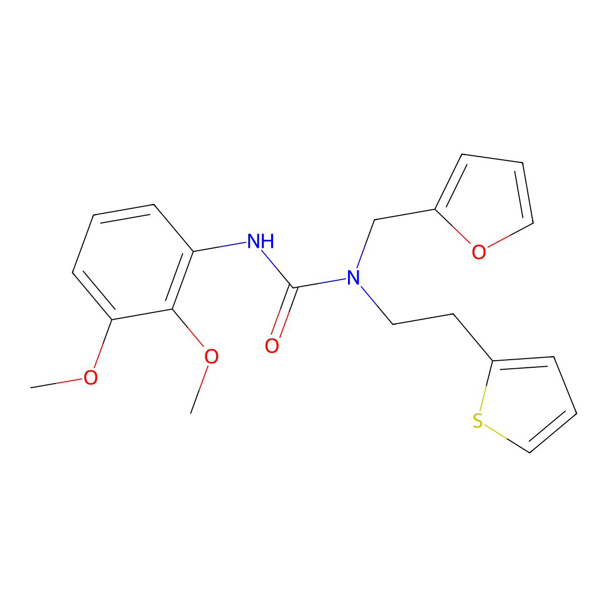 3-(2,3-Dimethoxyphenyl)-1-(furan-2-ylmethyl)-1-(2-(thiophen-2-yl)ethyl)urea molecular structure, CAS 1396793-12-6