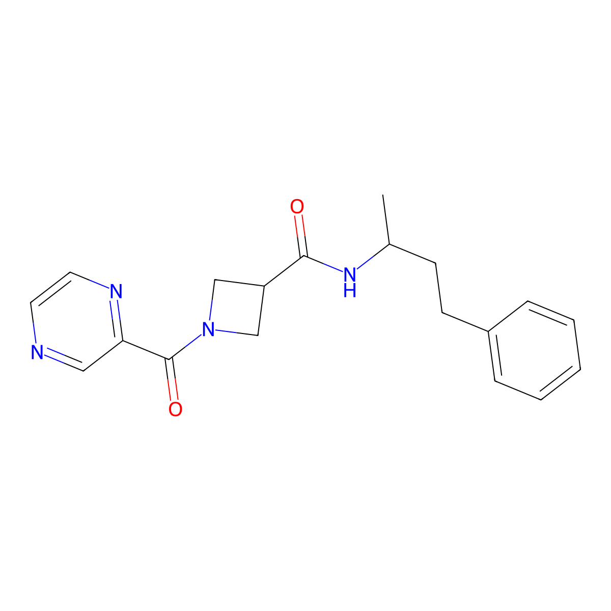 N-(4-phenylbutan-2-yl)-1-(pyrazine-2-carbonyl)azetidine-3-carboxamide molecular structure, CAS 1396793-50-2