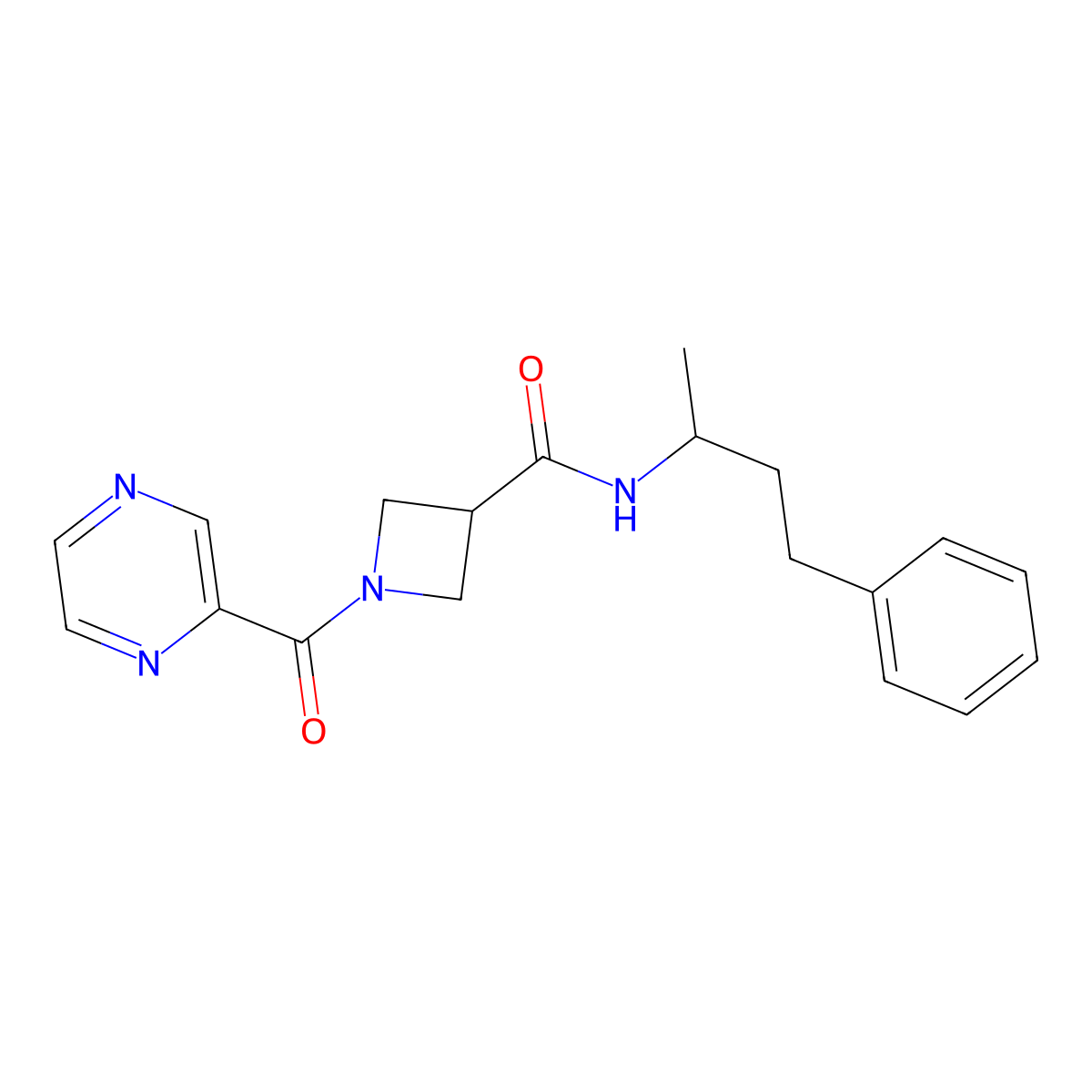 N-(4-phenylbutan-2-yl)-1-(pyrazine-2-carbonyl)azetidine-3-carboxamide molecular structure, CAS 1396793-50-2