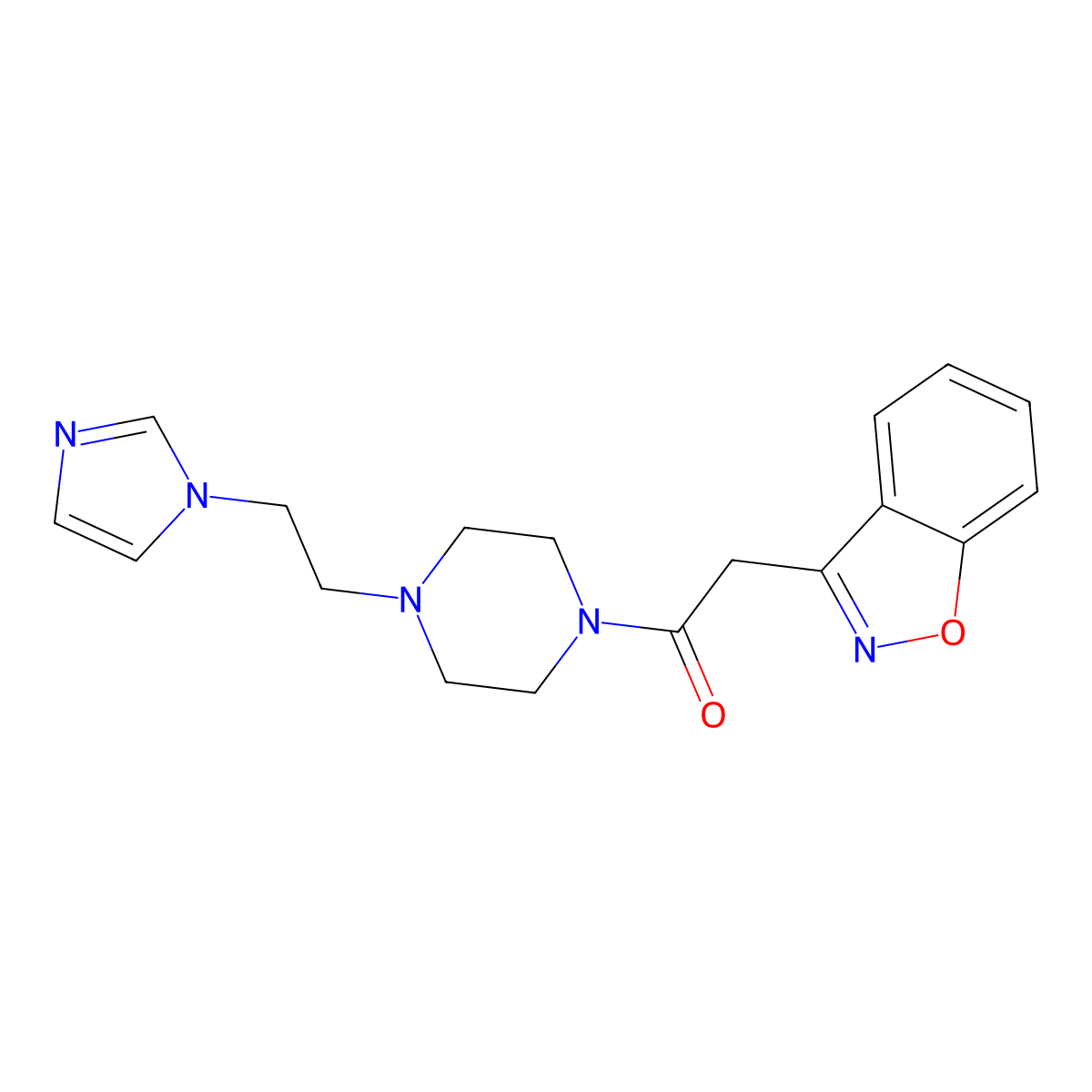 1-(4-(2-(1H-imidazol-1-yl)ethyl)piperazin-1-yl)-2-(benzo[d]isoxazol-3-yl)ethanone molecular structure, CAS 1396793-51-3