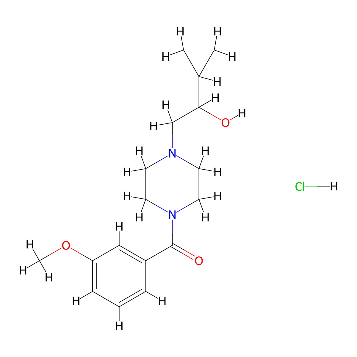 (4-(2-Cyclopropyl-2-hydroxyethyl)piperazin-1-yl)(3-methoxyphenyl)methanone hydrochloride molecular structure, CAS 1396793-53-5