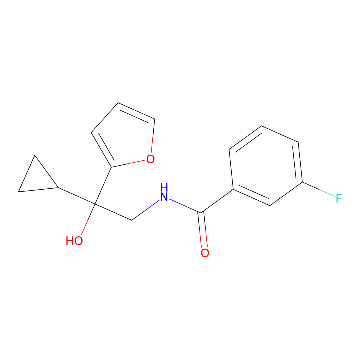 N-[2-Cyclopropyl-2-(furan-2-yl)-2-hydroxyethyl]-3-fluorobenzamide molecular structure, CAS 1396793-61-5