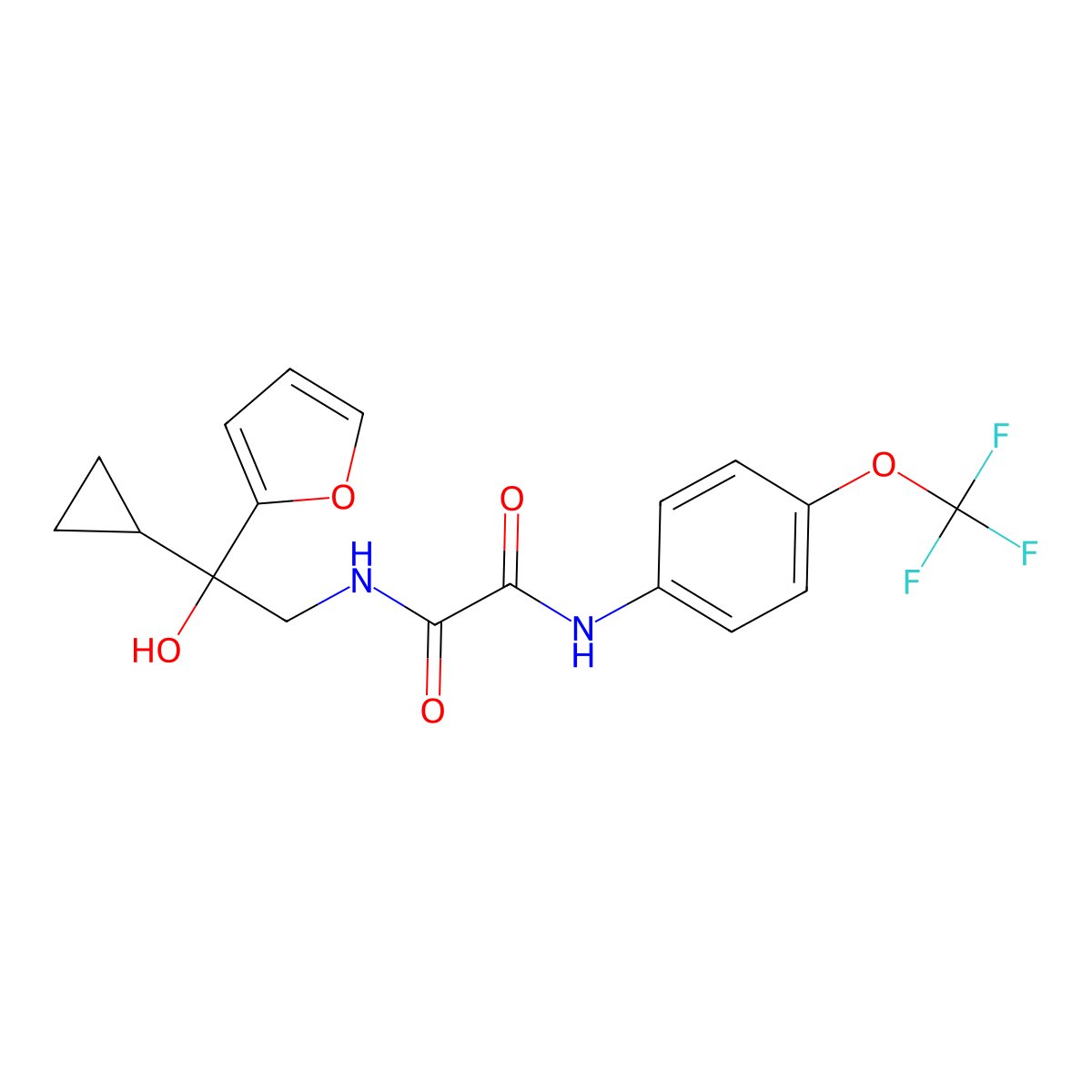 N1-(2-cyclopropyl-2-(furan-2-yl)-2-hydroxyethyl)-N2-(4-(trifluoromethoxy)phenyl)oxalamide molecular structure, CAS 1396793-91-1