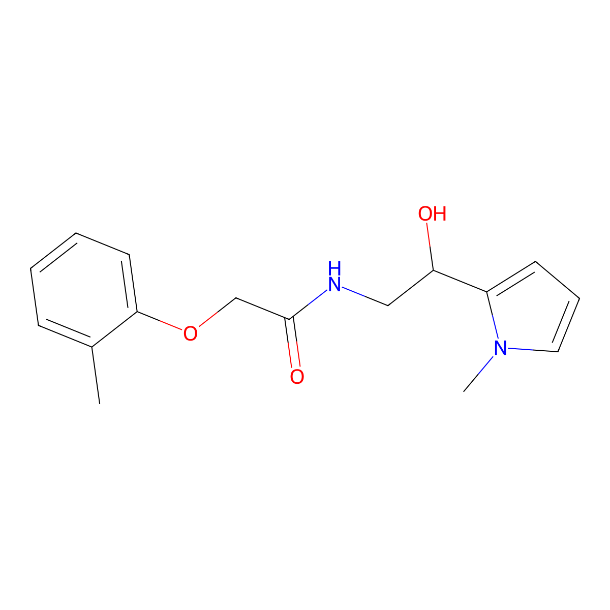 N-(2-hydroxy-2-(1-methyl-1H-pyrrol-2-yl)ethyl)-2-(o-tolyloxy)acetamide molecular structure, CAS 1396794-01-6