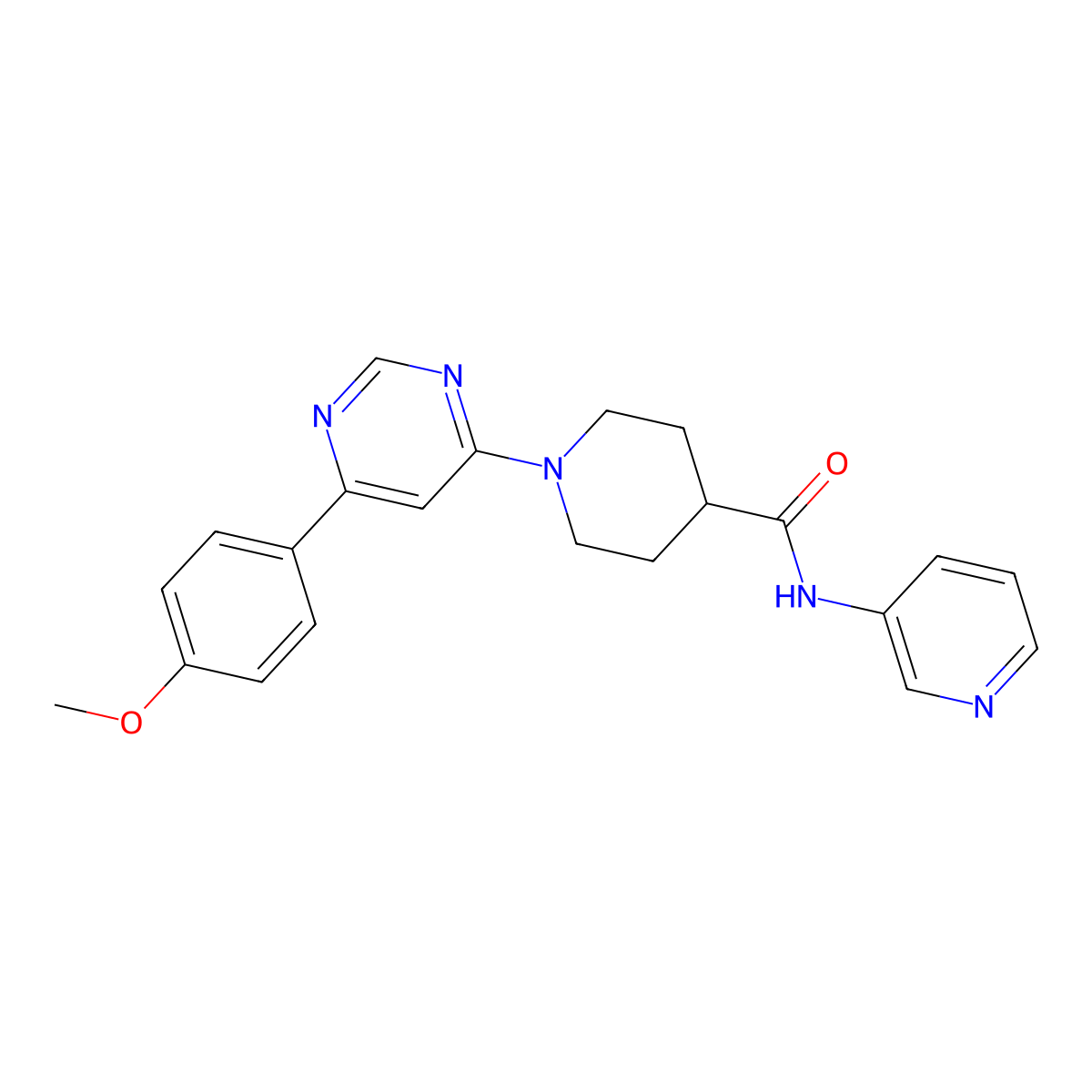 1-[6-(4-methoxyphenyl)pyrimidin-4-yl]-N-(pyridin-3-yl)piperidine-4-carboxamide molecular structure, CAS 1396794-08-3