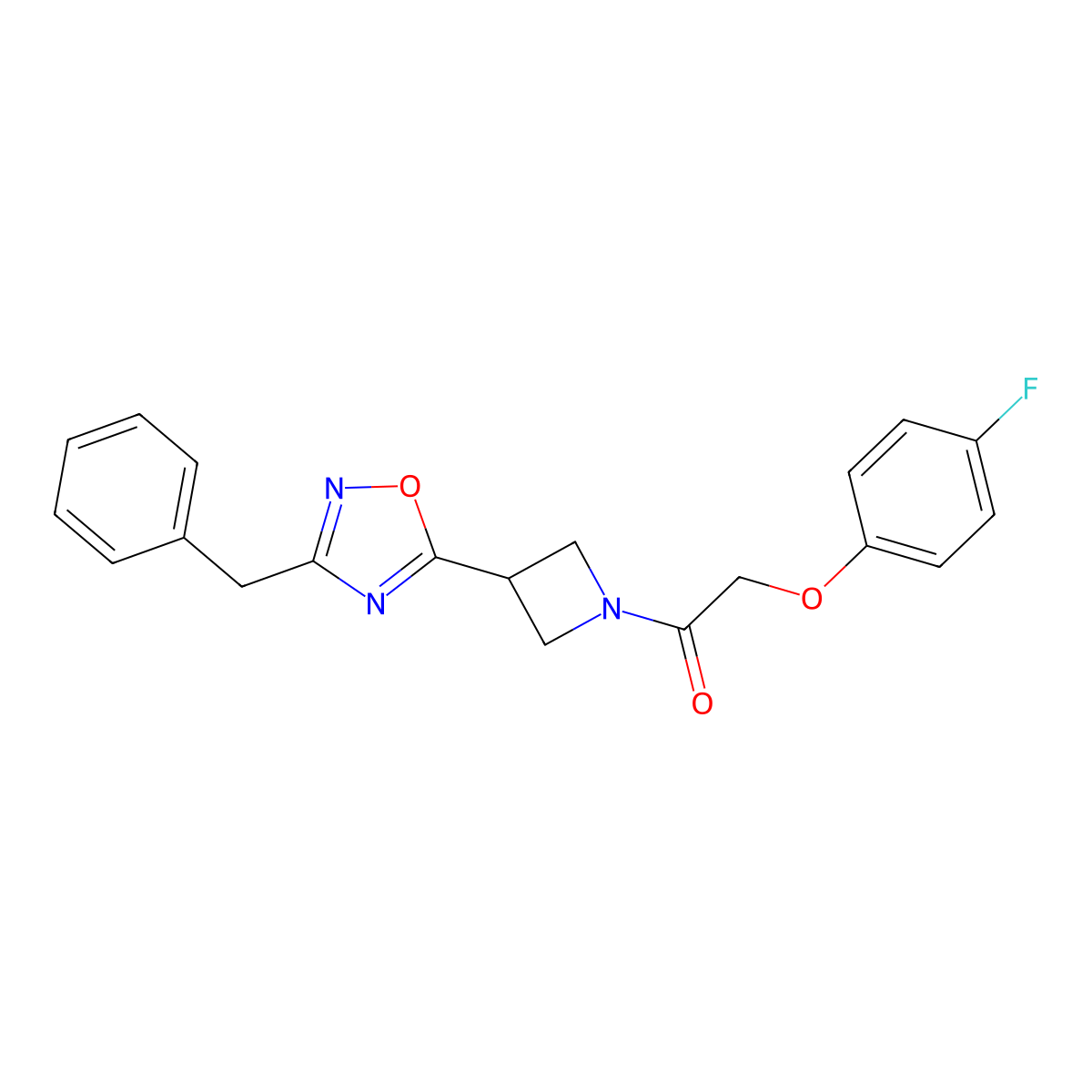 1-(3-(3-Benzyl-1,2,4-oxadiazol-5-yl)azetidin-1-yl)-2-(4-fluorophenoxy)ethanone molecular structure, CAS 1396794-09-4