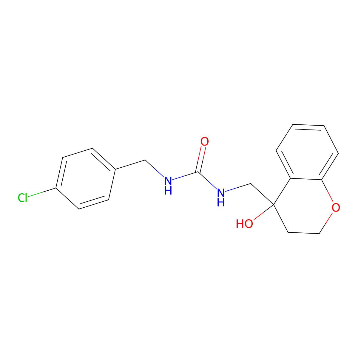 1-(4-Chlorobenzyl)-3-((4-hydroxychroman-4-yl)methyl)urea molecular structure, CAS 1396794-12-9