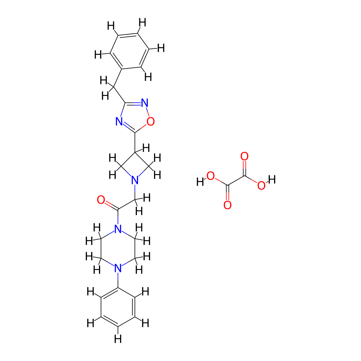 2-(3-(3-Benzyl-1,2,4-oxadiazol-5-yl)azetidin-1-yl)-1-(4-phenylpiperazin-1-yl)ethanone oxalate molecular structure, CAS 1396794-15-2