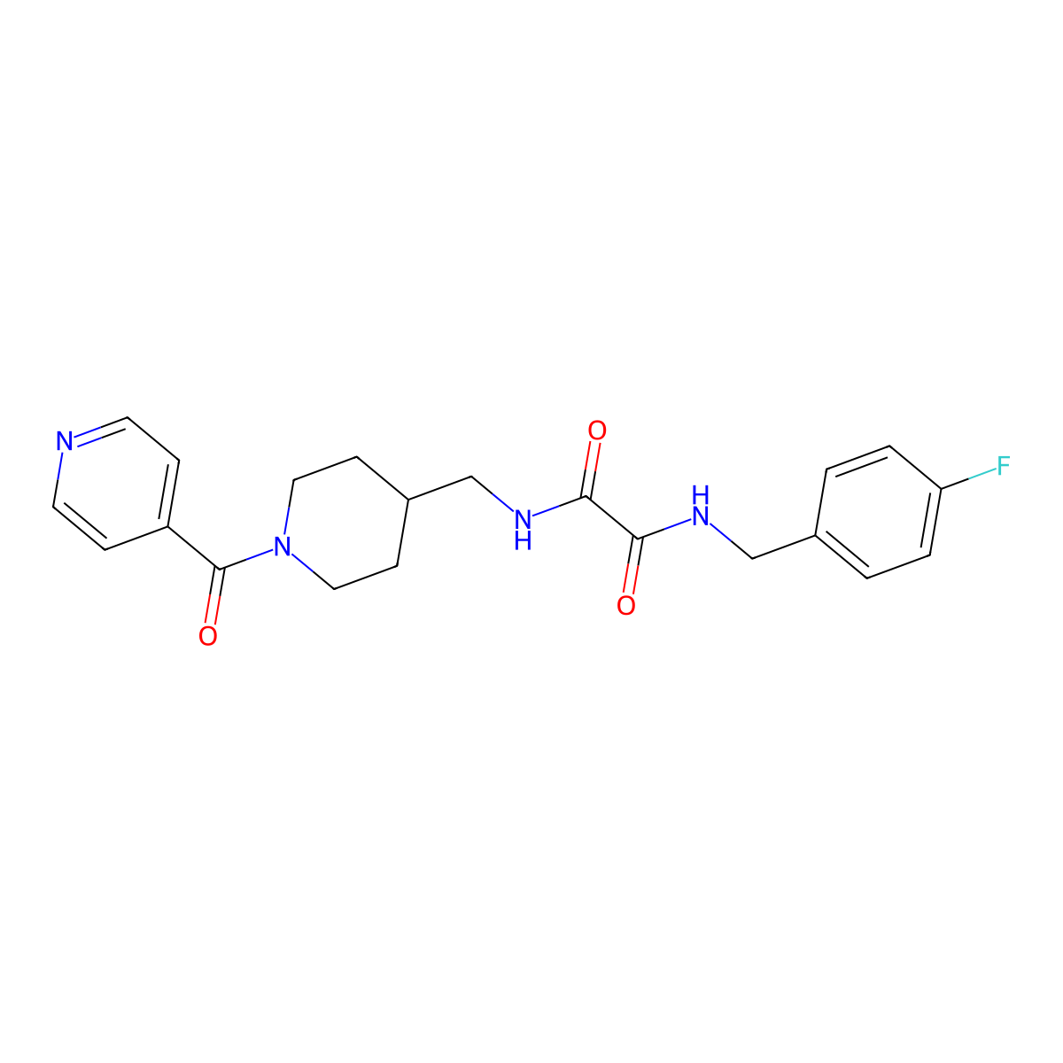 N'-[(4-fluorophenyl)methyl]-N-{[1-(pyridine-4-carbonyl)piperidin-4-yl]methyl}ethanediamide molecular structure, CAS 1396794-17-4