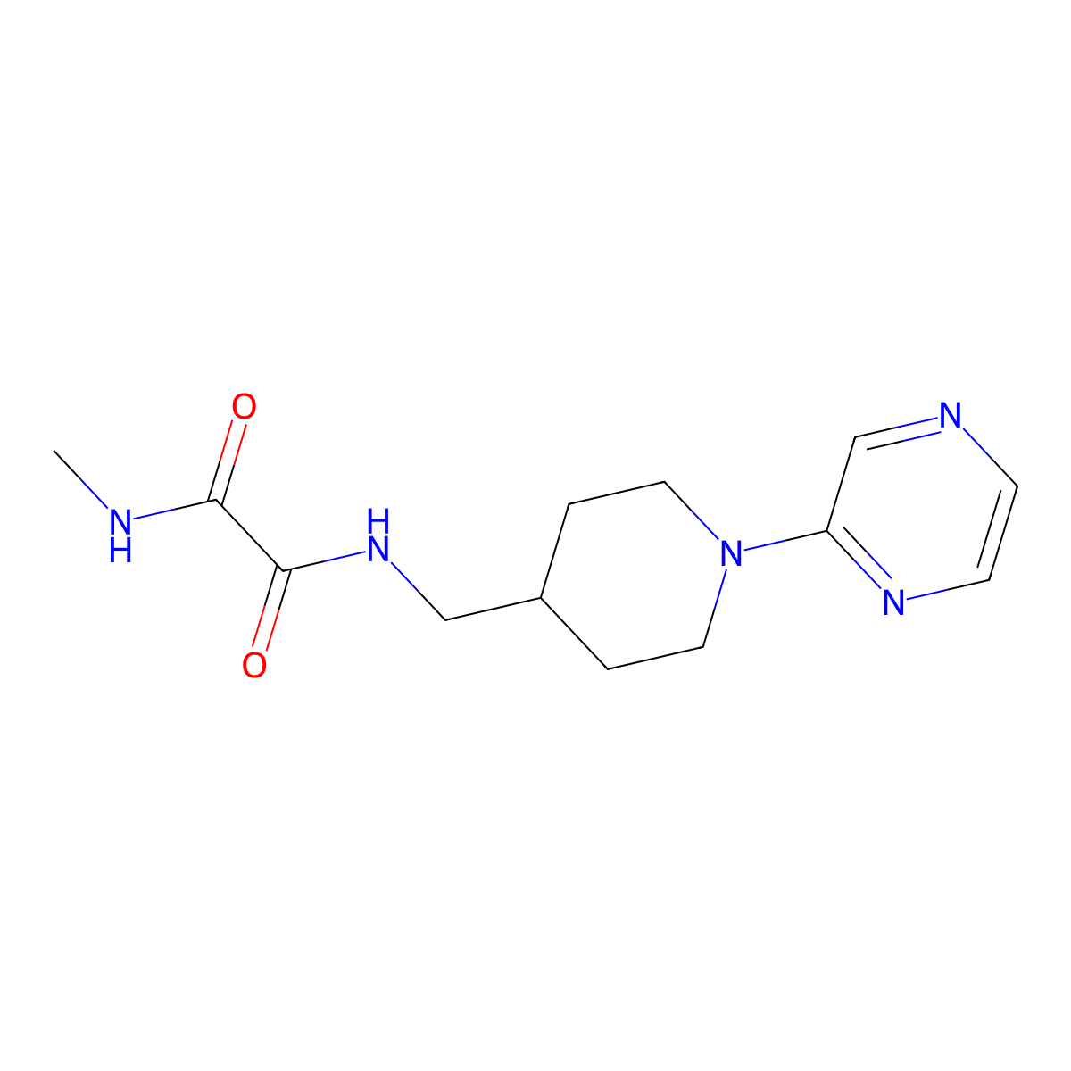N1-methyl-N2-((1-(pyrazin-2-yl)piperidin-4-yl)methyl)oxalamide molecular structure, CAS 1396794-27-6