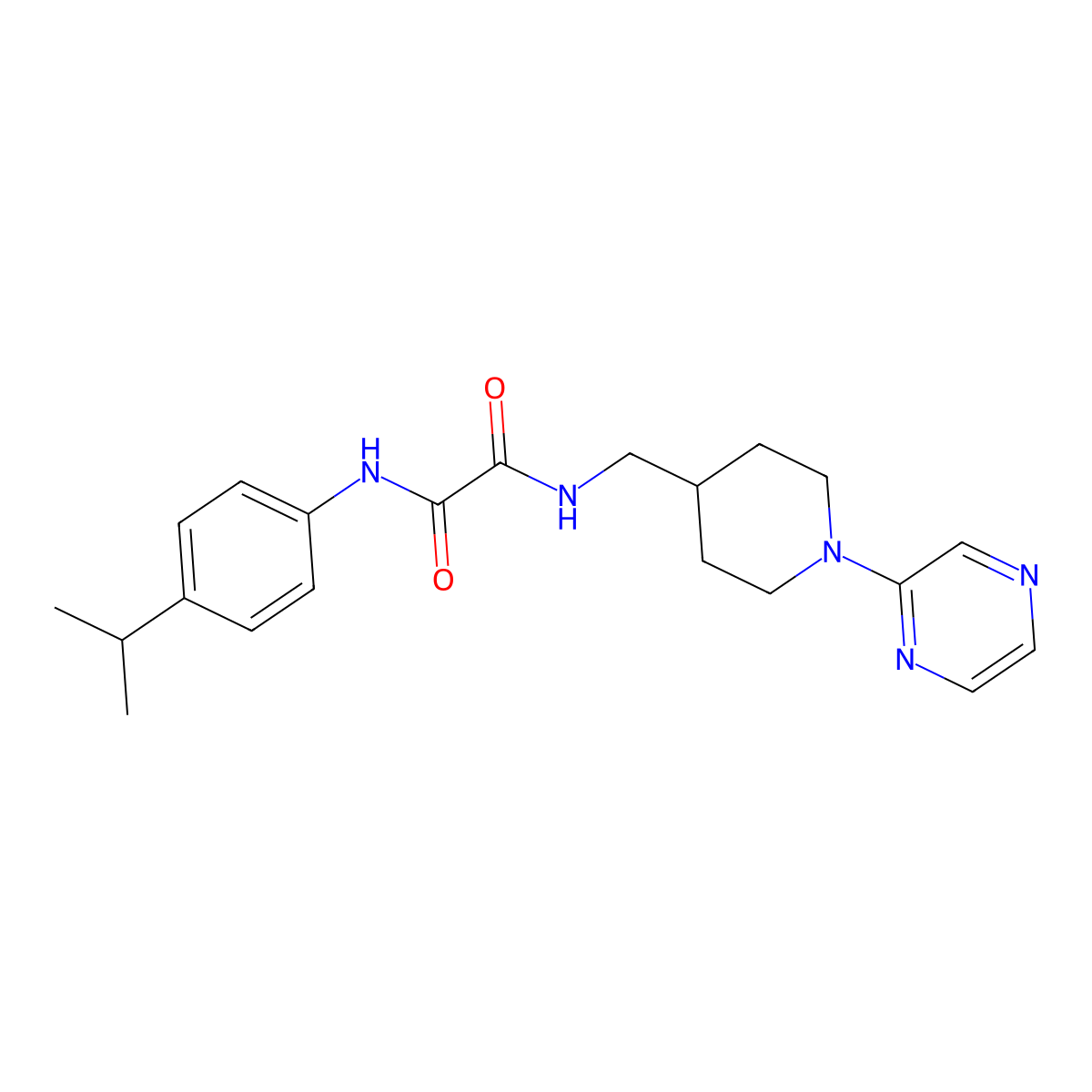 N1-(4-isopropylphenyl)-N2-((1-(pyrazin-2-yl)piperidin-4-yl)methyl)oxalamide molecular structure, CAS 1396794-31-2