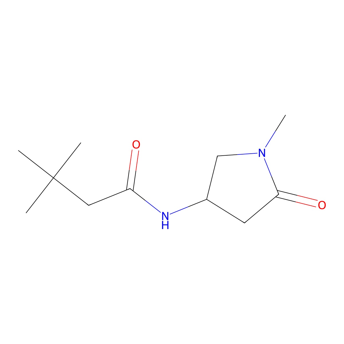3,3-dimethyl-N-(1-methyl-5-oxopyrrolidin-3-yl)butanamide molecular structure, CAS 1396794-33-4