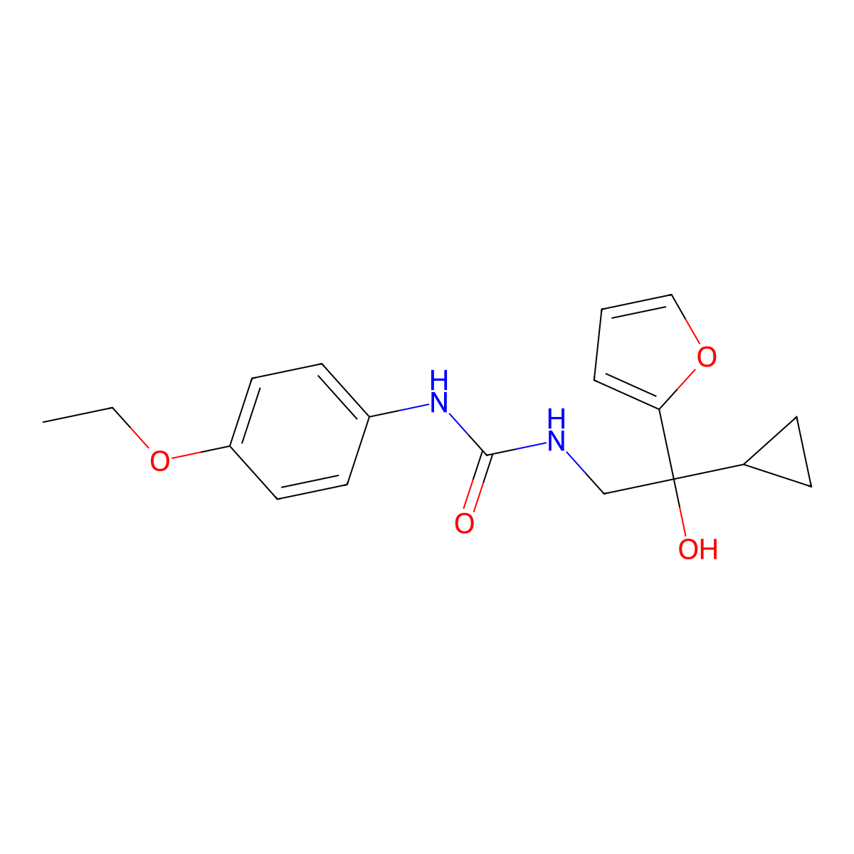 1-(2-Cyclopropyl-2-(furan-2-yl)-2-hydroxyethyl)-3-(4-ethoxyphenyl)urea molecular structure, CAS 1396794-35-6