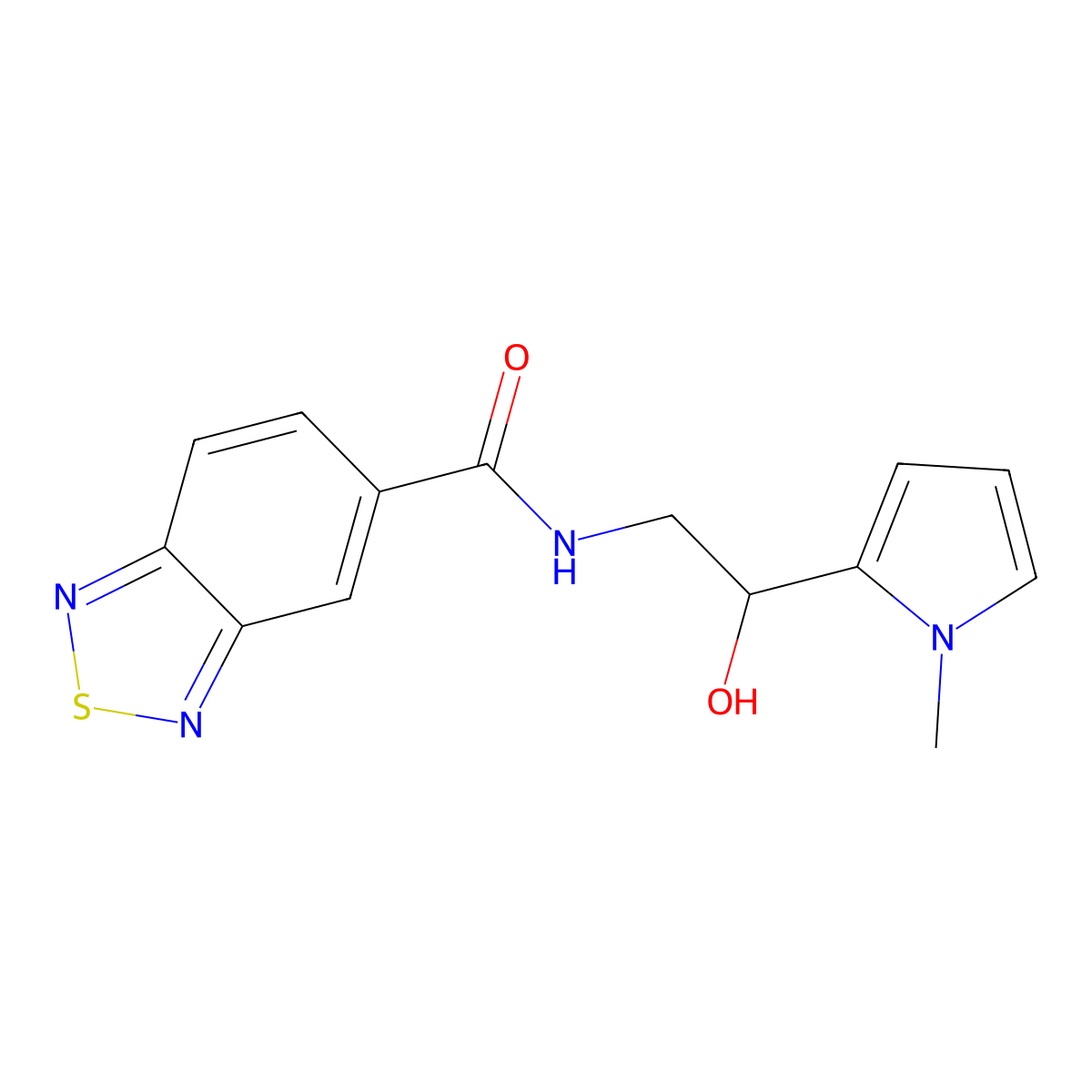 N-(2-hydroxy-2-(1-methyl-1H-pyrrol-2-yl)ethyl)benzo[c][1,2,5]thiadiazole-5-carboxamide molecular structure, CAS 1396794-46-9