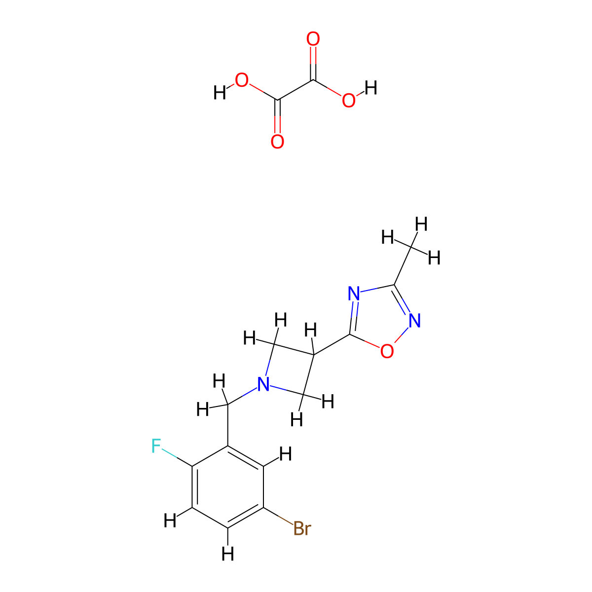 5-(1-(5-Bromo-2-fluorobenzyl)azetidin-3-yl)-3-methyl-1,2,4-oxadiazole oxalate molecular structure, CAS 1396794-55-0