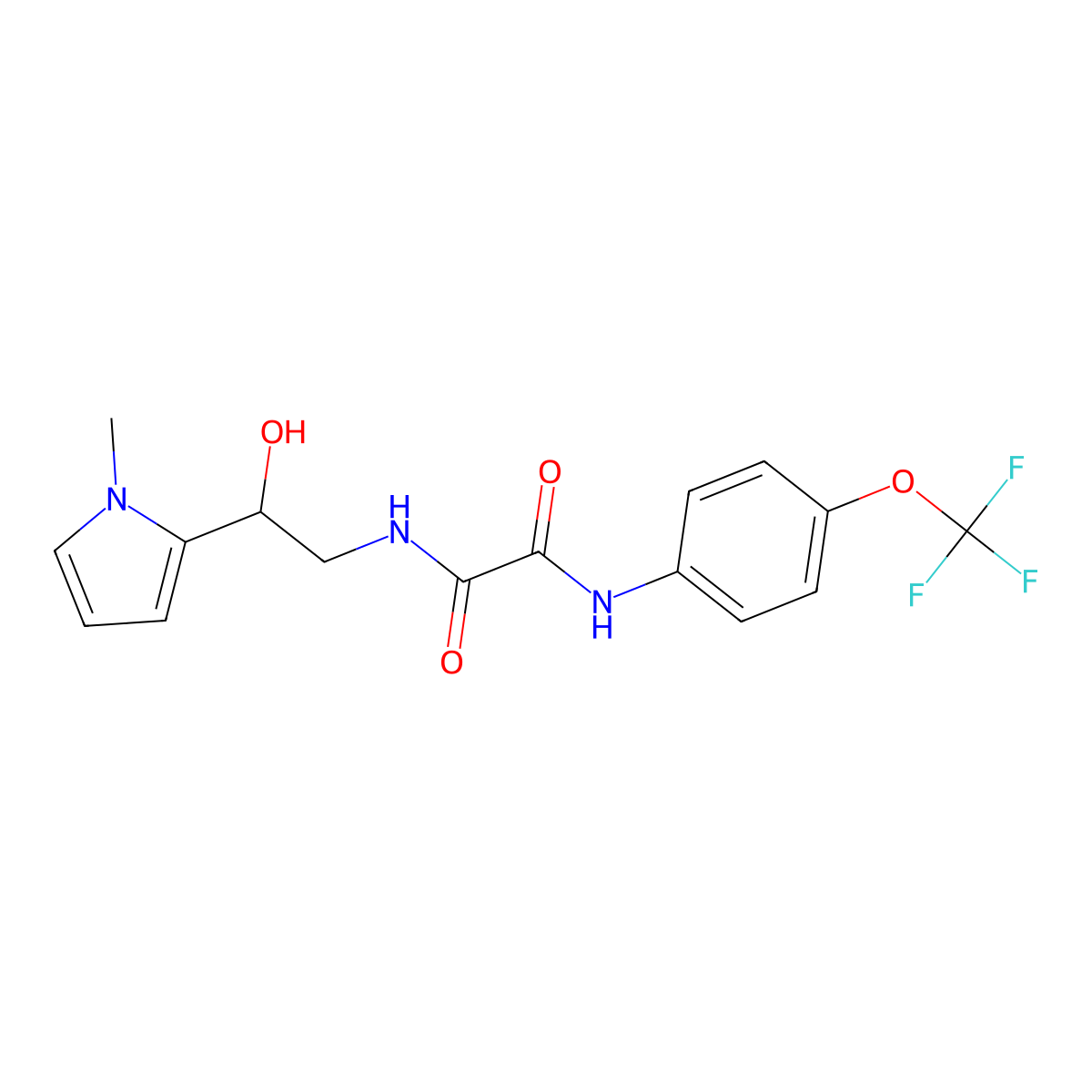 N1-(2-hydroxy-2-(1-methyl-1H-pyrrol-2-yl)ethyl)-N2-(4-(trifluoromethoxy)phenyl)oxalamide molecular structure, CAS 1396794-62-9