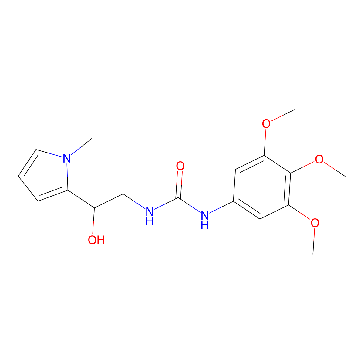 1-(2-hydroxy-2-(1-methyl-1H-pyrrol-2-yl)ethyl)-3-(3,4,5-trimethoxyphenyl)urea molecular structure, CAS 1396794-67-4
